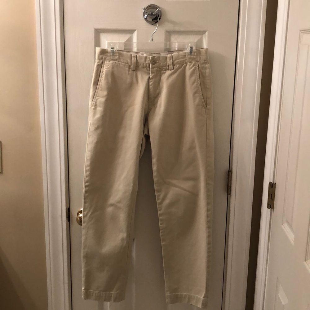 POLO MEN’S SLIM FIT PANTS — KHAKI — 30/30